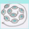 Bohemian Style Womens Waist Chain With Turquoise Stones For Natural Vacation Look