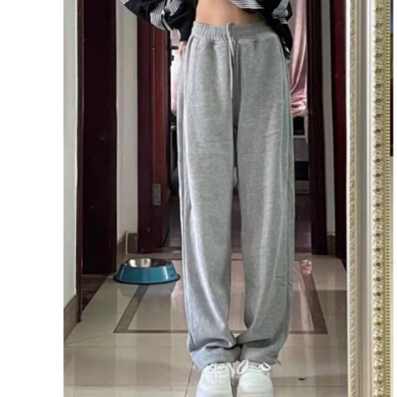 

Завязки на шнурках для ног для женщин осенью свободные прямые повседневные широкие спортивные брюки XXL