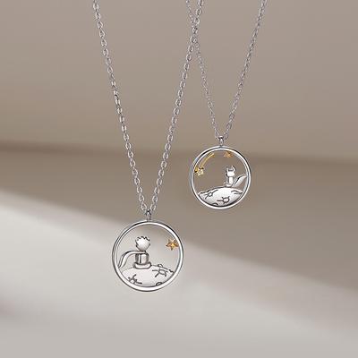 Couple Prince Little Fox Pendant Personality Necklace Valentine'S Day