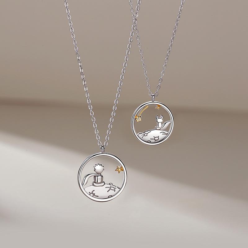 Couple Prince Little Fox Pendant Personality Necklace Valentine'S Day