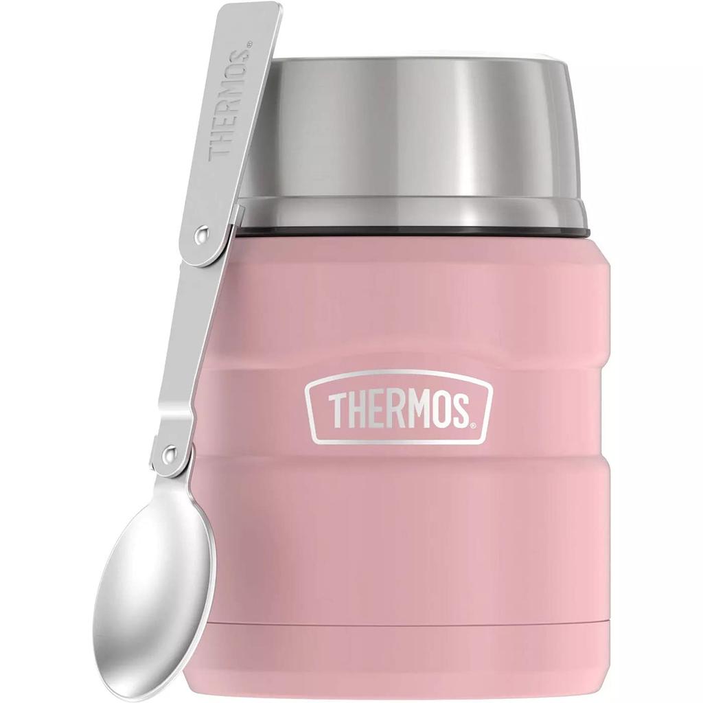 THERMOS ICON Vacuum Insulated Food Jar with 16 Matte Rose Spoon, oz,