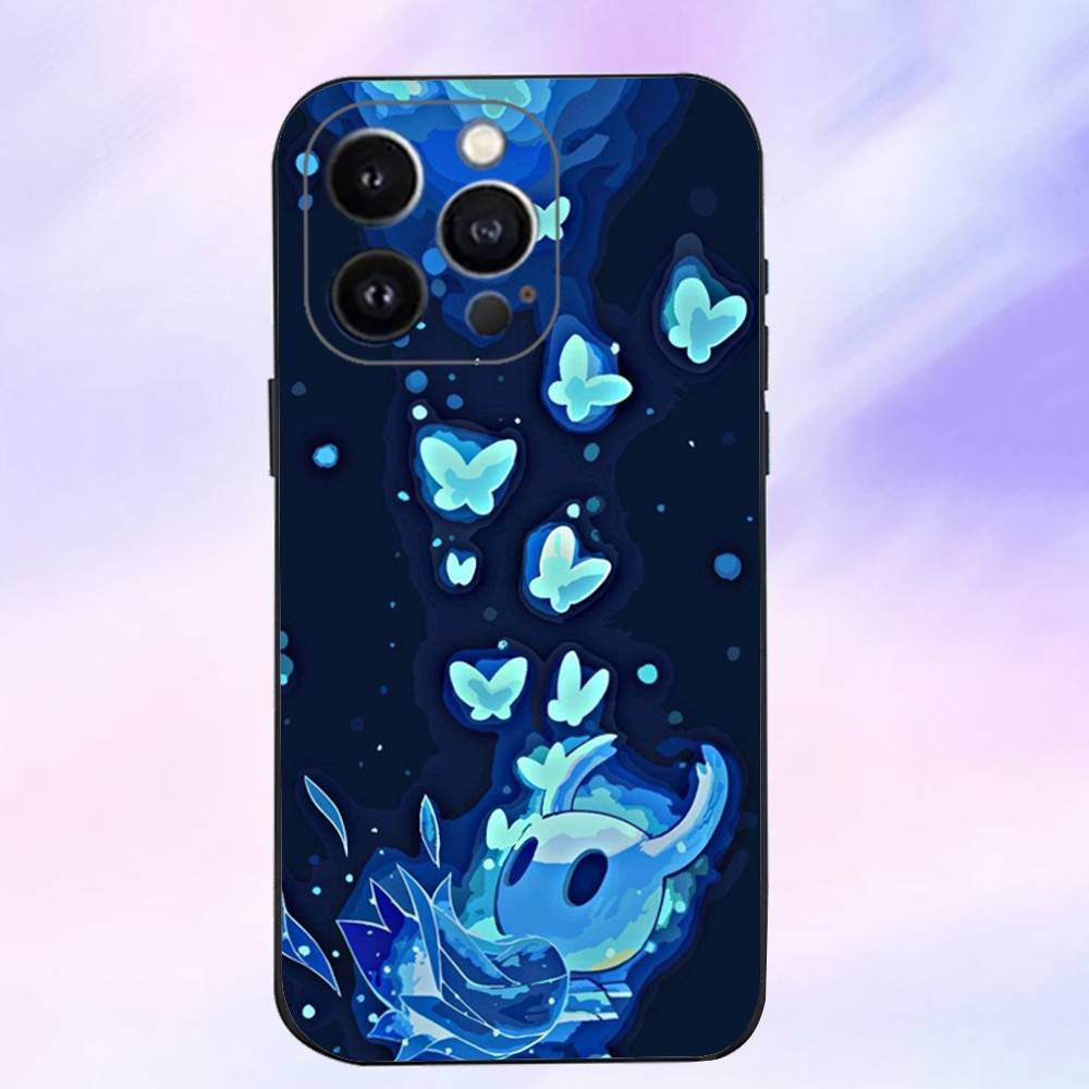 Game H-Hollow K-Knight Phone Case For iPhone 16,15,14,13,12,11 Plus,Pro Max,XS,X,XR,SE,Mini,8,7,Soft Silicone Black Cover