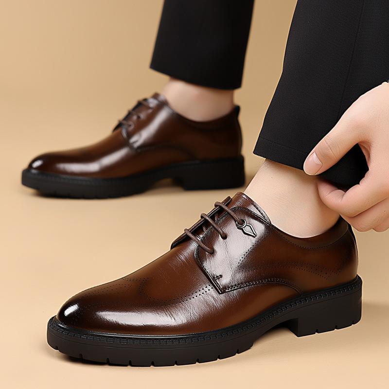 Solid Color Business Casual Shoes for Men Spring Autumn New Designer Dress Shoes Male Fashion Groom's Wedding Shoe Man