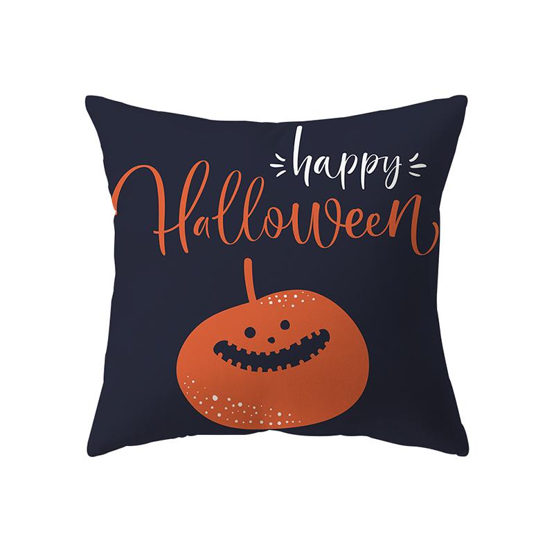 Devil Pumpkin Throw Pillow Cover Halloween Theme Throw Pillow Cover Sofa Chair Bed Cushion Cover Home Decor