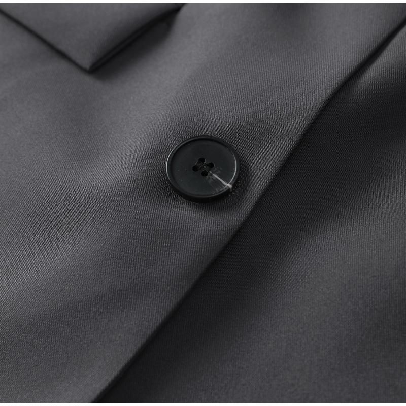 Women Blazer Lapel Solid Color Loose Long Sleeve Suit Jacket Fashion Office Lady Legant Wide Shoulder Commuting Jacket Summer Autumn