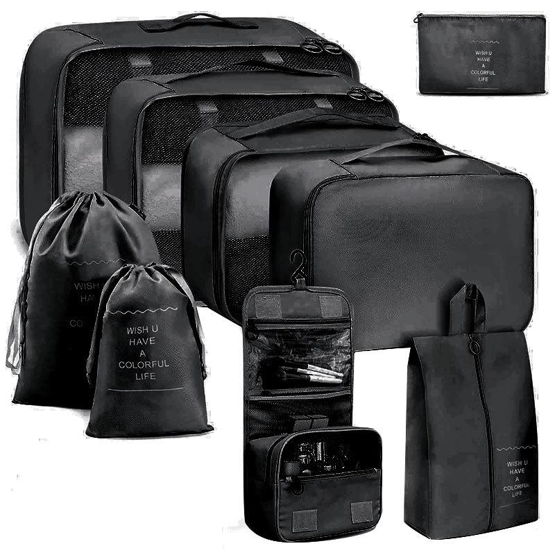 Seven-Piece Travel Storage Set: Wash Bag, Clothes, Underwear Organizer & Folding Sub-Pack