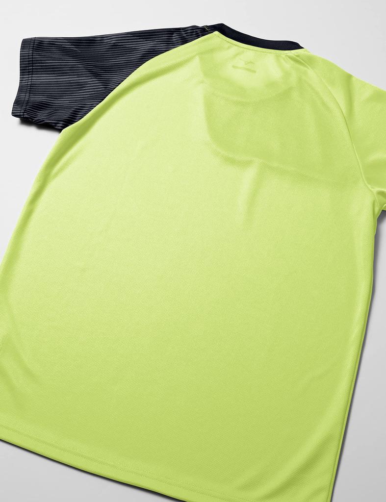 Mizuno Training Wear Short Medium T-Shirt, Sleeve, Moisture-Wicking, Quick-Drying, 32MAA120, Neolime,