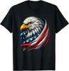 T-shirt Homme Drapeau USA Aigle à tête blanche Fierté Patriotique 4 juillet USA, T-shirt Unisexe
