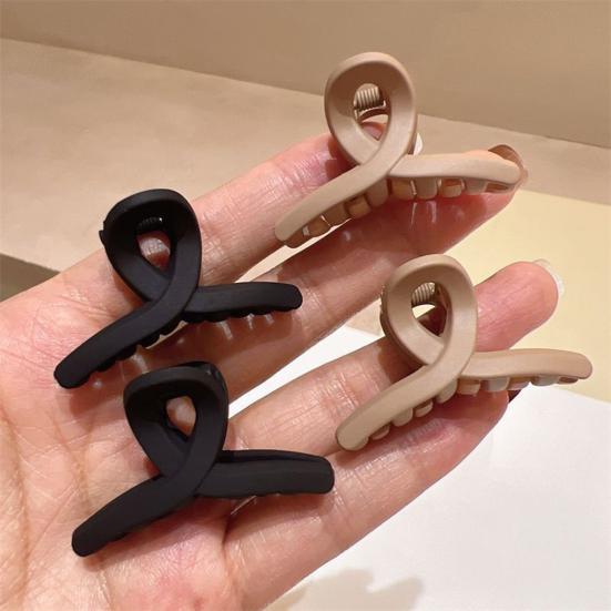 1/2Pcs Hair Claw Plastic Hair Clips with Non-Slip Secure Hold Frosted Color Interlocking Teeth Hair Clamp Hair Accessories