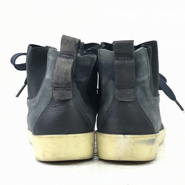 CAMPER Leather Side Gore & Lace Up Short Boots 40 24.5-25 Navy(USED)