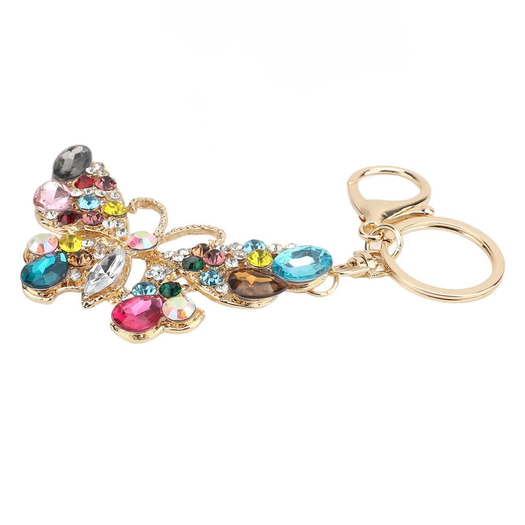 Kristall Schmetterlingsförmiger Schlüsselanhänger Schlüsselring Bling Niedlicher Strass Handtaschenanhänger für Frauen für Autoschlüsselanhänger Tasche Handtasche