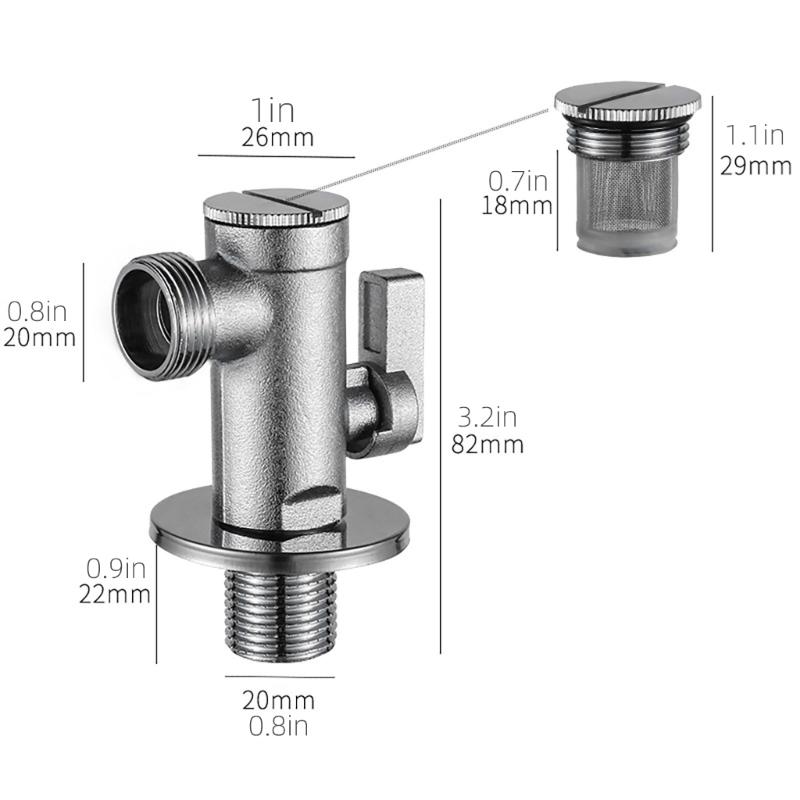 Water Heater Filling Valves Large Flows Water Stop Valves Switches Copper Toilet Dedicated Angle Valves With Filter