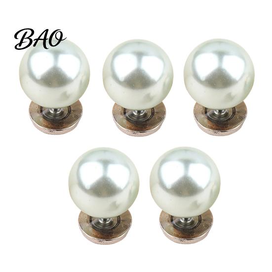 Decorative Pearl Buttons for Clothing 5Pcs Fake Clothing, Removable Brooch Pins, No Anti-gap Pins Shirts Sew Safety Shirt Neckline Embellishment,