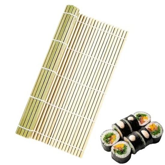 Sushi rolling mat bamboo 27x27cm antibacterial wide design easy store rolls ehomaki kitchen supplies cooking tools natural