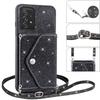 For Samsung Galaxy A52 4G/5G/A52s 5G Card Holder Kickstand Phone Cover Glitter Leather Coated TPU Case
