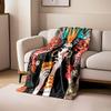 Colorful Artistic Woman Portrait for all seasons blanket lunch break throw gift