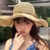 New Big-brimmed Straw Hat Women's Summer Sunscreen Sun Hat Beach Sun Hat Seaside Folding Travel