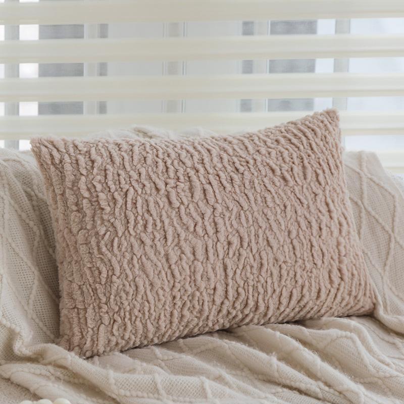 

Двусторонняя плюшевая подушка Розовая подушка Гостиная Диван Кровать Гостиница Модельный номер Поясничная подушка Подушка Подушка Наволочка Съемная и моющаяся [Pillowcase only]