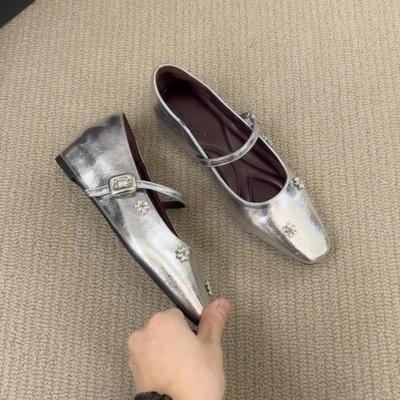 Chaussures Mary Jane Vintage Mode pour Femmes Printemps/Automne Nœud Français Bouche Basse Talon Bas Robe Chaussures Street Style Bombas Mujeres
