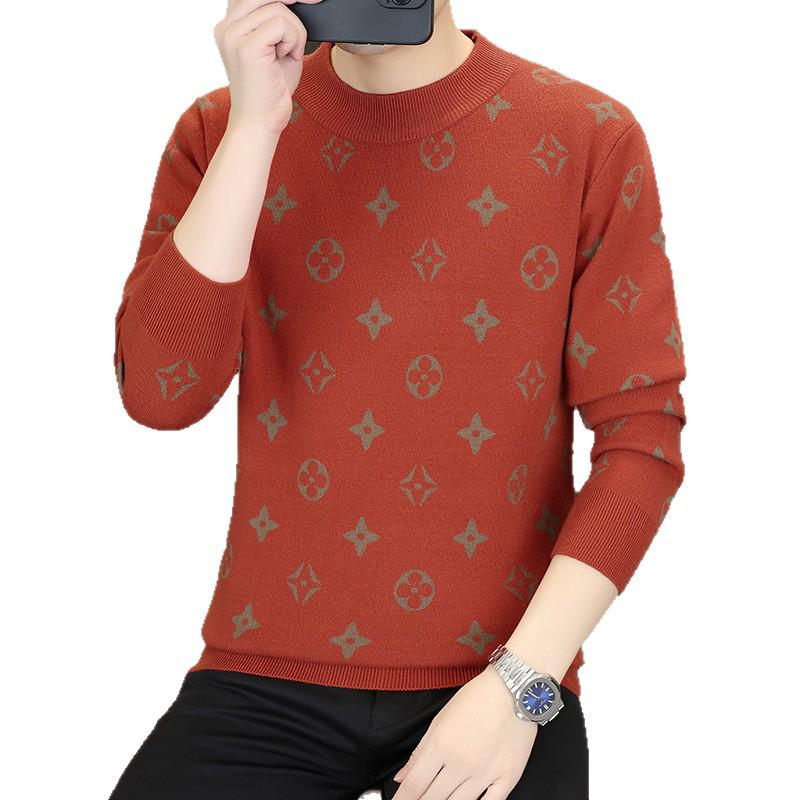 2025 European Trendy Men's Round Neck Jacquard Sweater - Korean Style Winter Knitwear