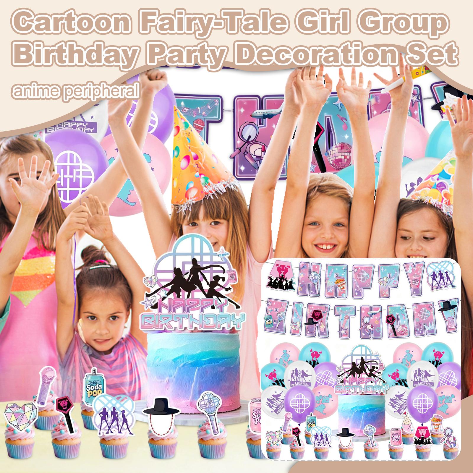 

Cartoon - Themed Paper Birthday Party Supplies Set - Perfect Gift For Kids’ Birthday Celebrations With Banners, Balloons, And Cake Toppers One Size белый