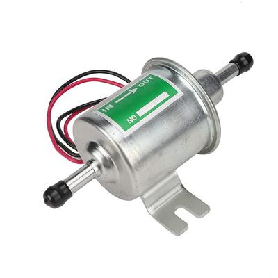 Elektrische Kraftstoffpumpe-Qiilu Universal 24V Auto Boot Elektrische Kraftstoffpumpe Leitungsfilter Benzin Diesel Ersatz (Silber)