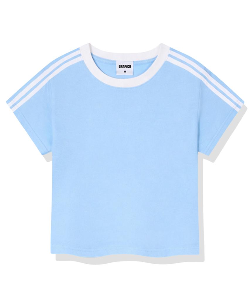 Geulapig Scent Semi-Crop Track Short Sleeve T-Shirt 6 Colors [Grse_6001]