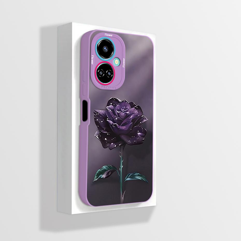 For Tecno Camon 19 Case Camon 19 Pro Neo Phone Case Astronaut Flower Camera Protection Anti Drop Liquid Silicone Soft Back Cover