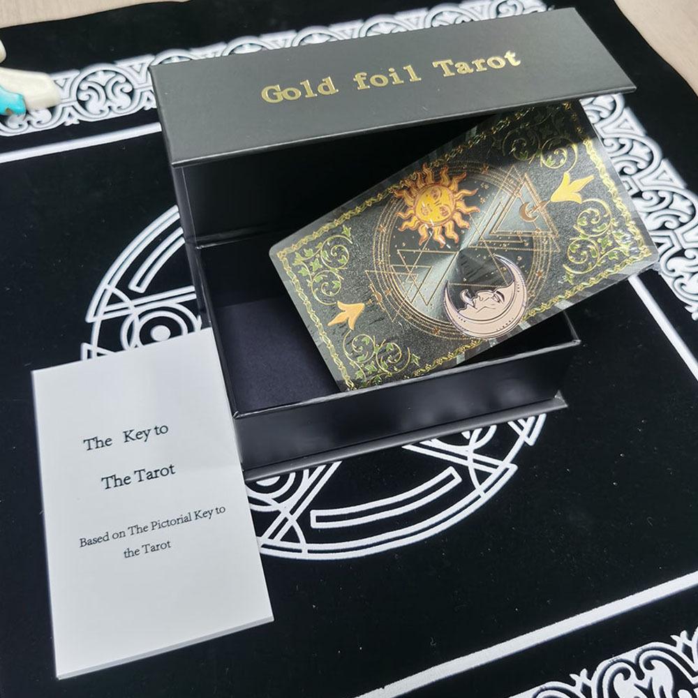 Deck Gold Foil Tarot Cards Mysterious Board Game Terrific Divination Oracle With Exquisite Gift Box