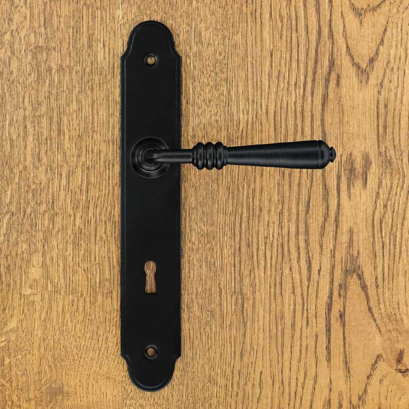 DEVON door handle with key plate 72mm BLACK