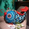 Chinese Gold Ingot Plush Cushion New Year Koi Fish Embroidery Pillow  New Year