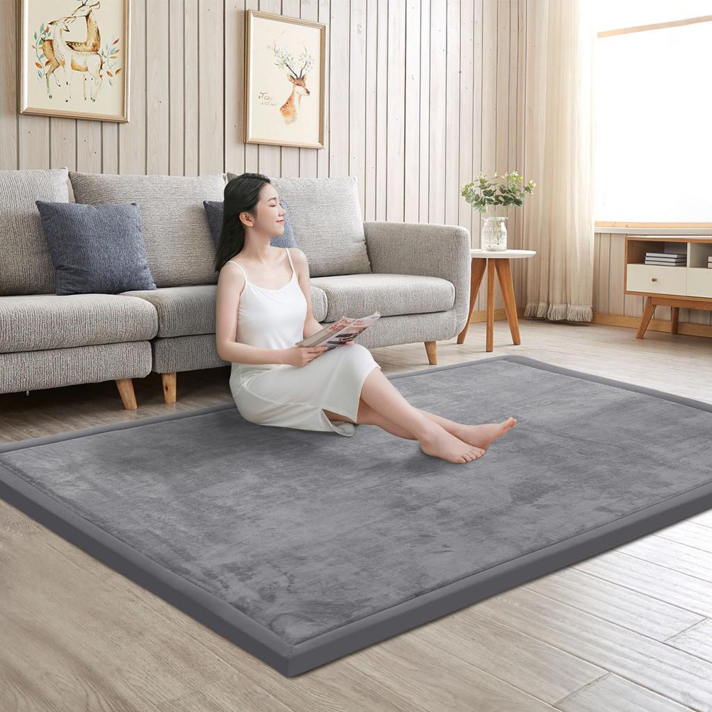 Huloo Sleep Rug Mat Memory Foam Rug Carpet Play Mat Thick Short Pile Carpet Plain 30mm Thick Sleeping Carpet Approximately Tatami Mats Memory Foam