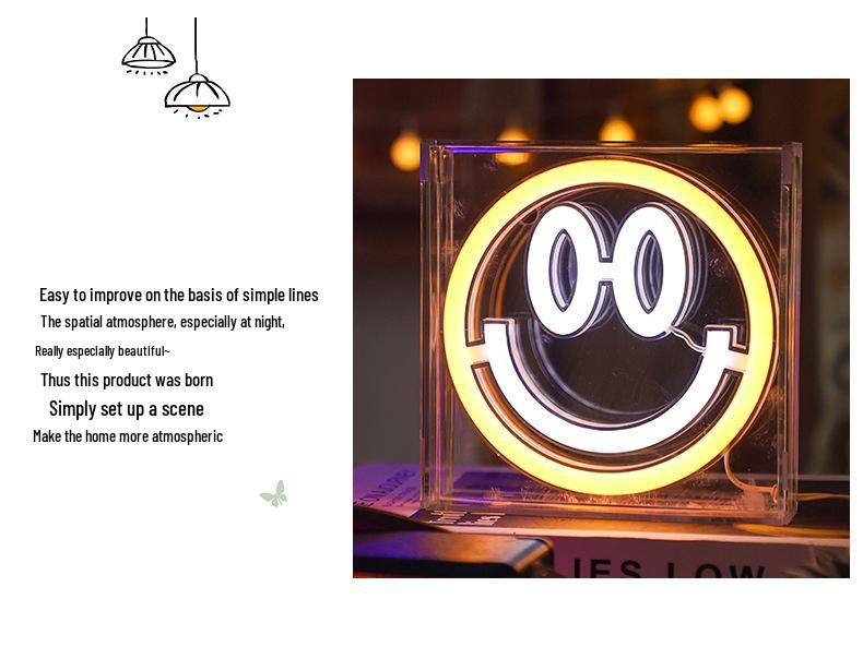 Neon LED Smiley Face Light Bar for Room Decoration
