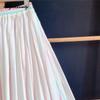 Spring Summer Women Rainbow Feminine Skirt Elastic Waist Pastel Striped Contrast Color Midi Skirt Cotton Soft Stylish Skirts Womens