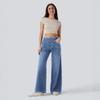 2026 New High-Waisted Loose Zipper Wide-Leg Pants Slimming Wide-Leg Women's Jeans Trousers