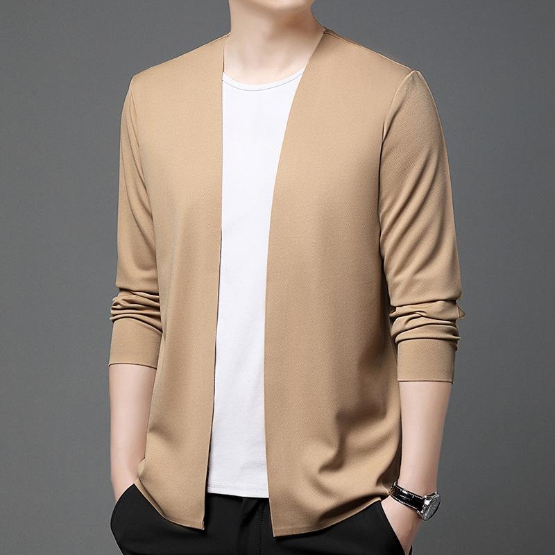 

Men s Spring and Autumn Long Sleeve Knitted Cardigan Non-marking Casual Cardigan Business Breathable Cardigan 4XL