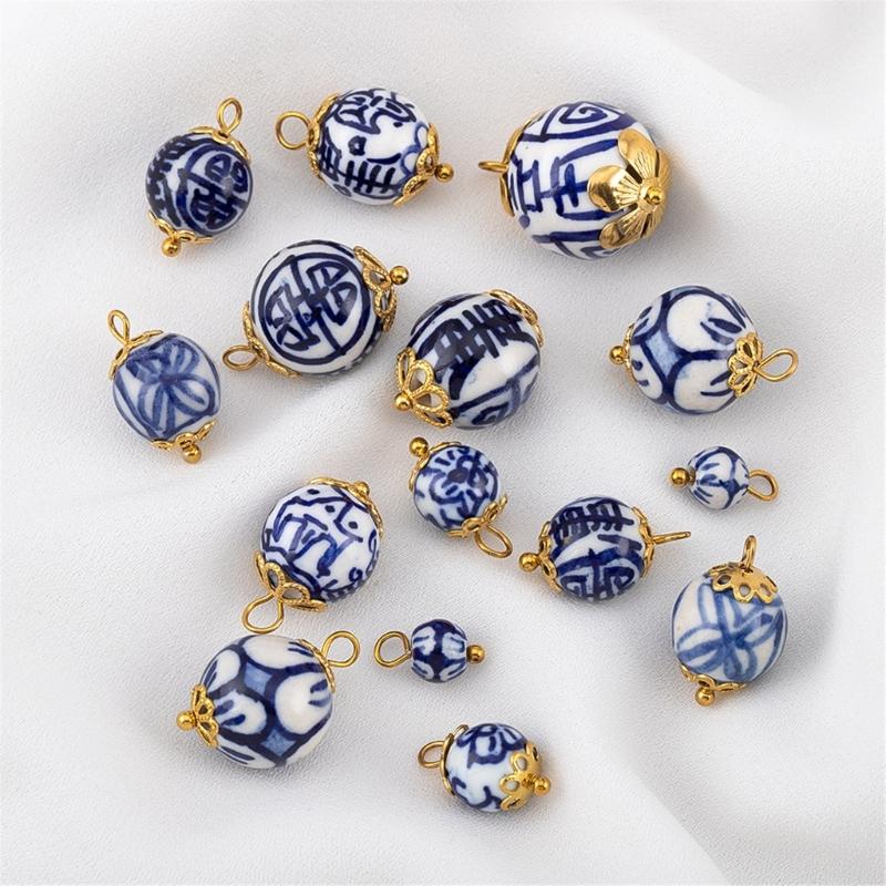 Traditional Auspicious Motif Ceramic DIY Accessories Combined With Sturdy Stainless Steel Components
