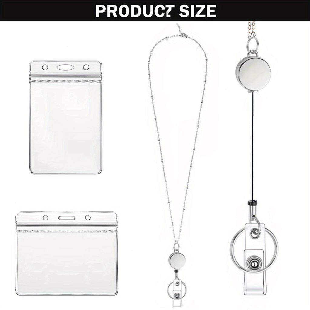 New Ball Bead Necklace Retractable Work Document Lanyard Sweater Chain Key Strap Necklace
