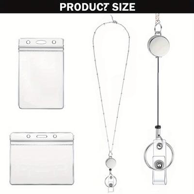 New Ball Bead Necklace Retractable Work Document Lanyard Sweater Chain Key Strap Necklace