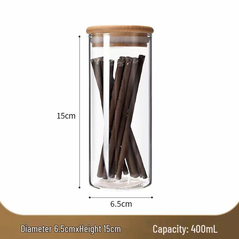 Borosilicate Glass Storage Jar with Bamboo Lid for Cereals, Grains, and Coffee Beans