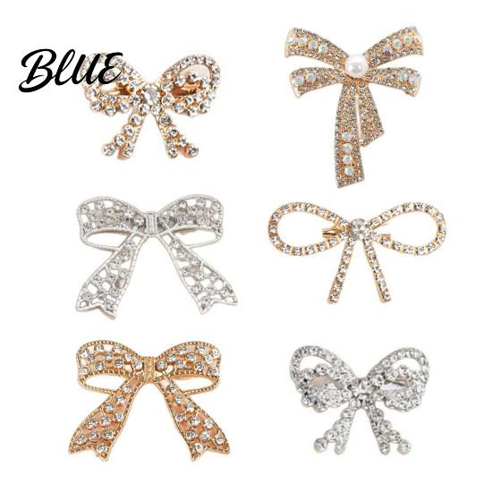 Scarf Brooch Clip Bowknot Design Pin for Women Faux Pearl