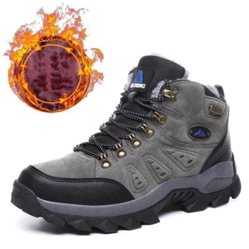 Outdoor High-Top Hiking Shoes Waterproof Trekking Shoes Same Style Cotton Material Mountain Climbing Shoes For Men