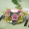 Menorah Garland Candle Rings Silk Flower Wreath Garland for Wedding Lifelike Pillar