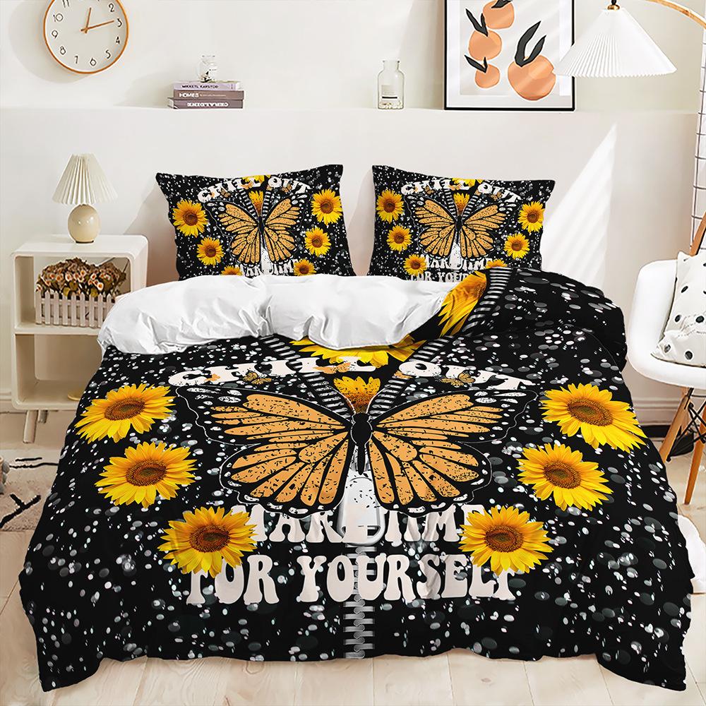 Three-Piece Sunflower Series Quilt Cover Two-Piece Bedding Kit