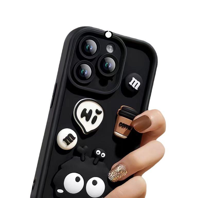 The new model is suitable for OPPO Reno12F mobile phone case three-dimensional funny briquettes Realme C67 creative couple cover