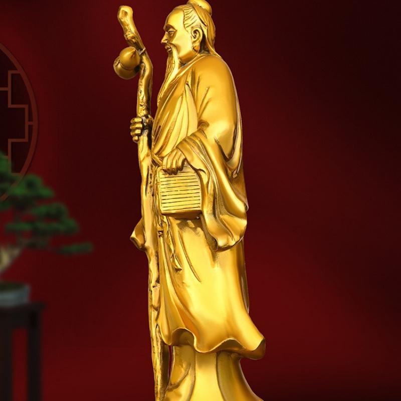 Pure Copper God Hua Tuo Traditional Chinese Medicine Hall Pharmacy Famous Doctor Medical Saint Statue Home Office
