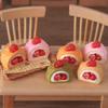 Miniature Strawberry Cream Cake Dollhouse Ornament Keychain Pendant Resin Accessory.