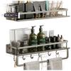 Punch-Free Space Aluminum Bathroom Wall Shelf