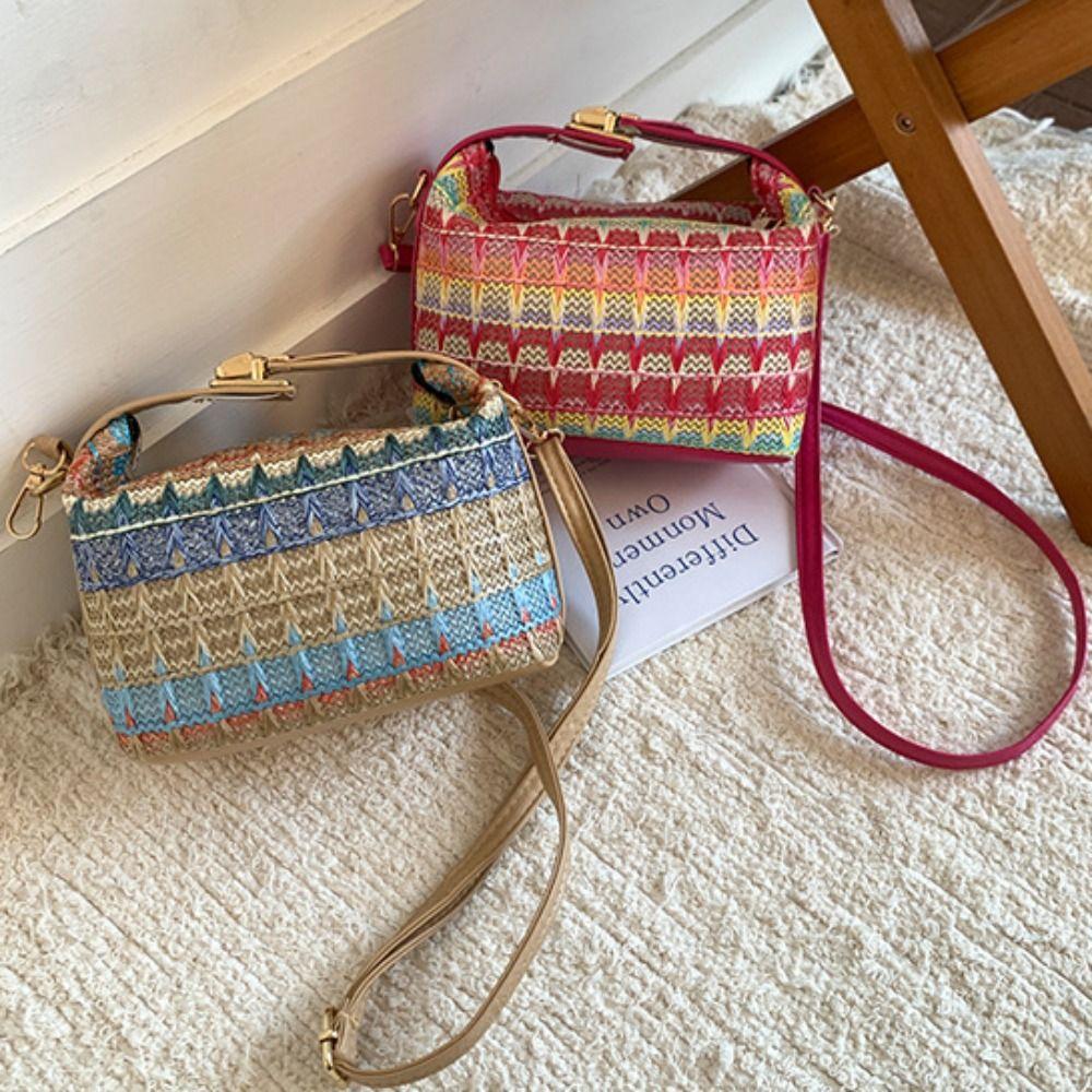 Leisure Weave Handbag Trendy Women Shoulder Bag Summer Straw Crossbody Bag Women