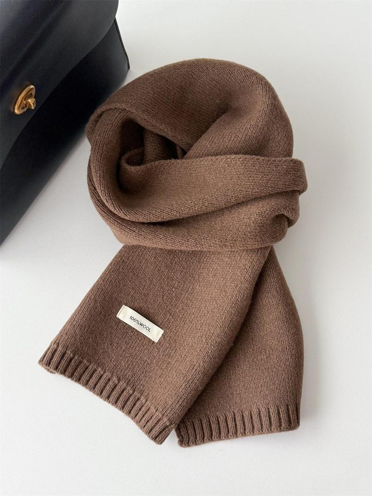 Glacier Blue Women's Pure Wool Scarf - Warm, Versatile for Autumn/Winter
